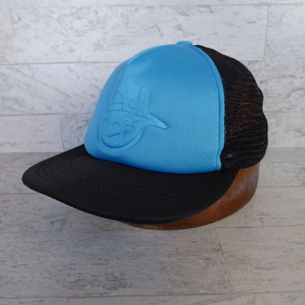 NEFF Hat Cap Youth Snap Back Skater Snowboard Adjustable Blue Black Mesh